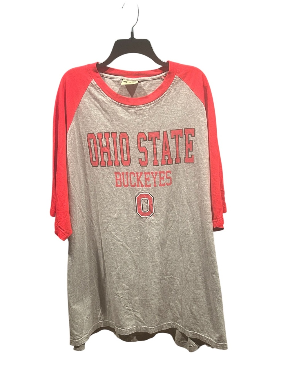Russell Athletic Ohio State Buckeyes Gray and Red Raglan Tee